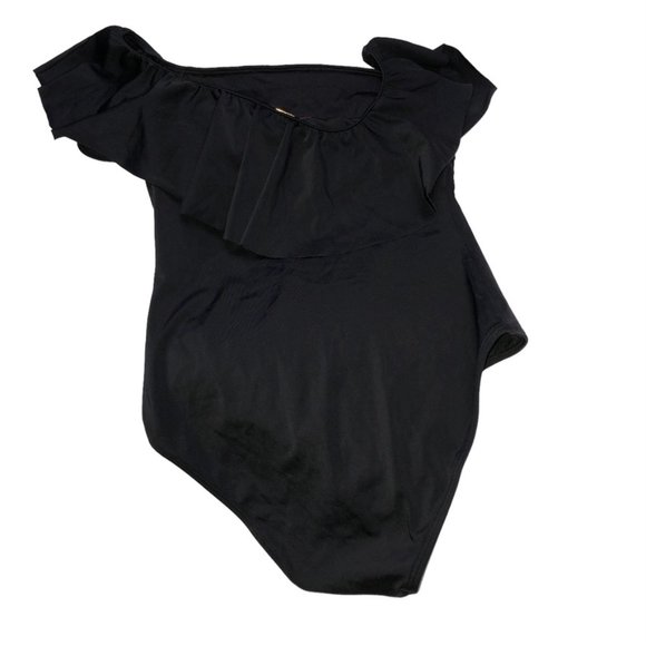 Victoria's Secret Black Old Hollywood Glamour one piece RUFFLE TOP bathi… - Picture 3 of 5
